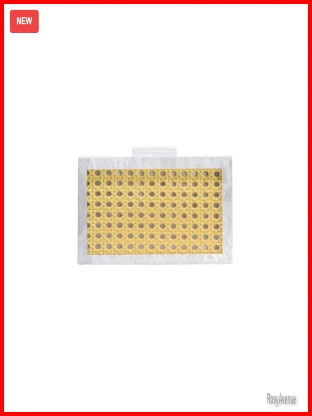 Acrylic Rattan Woven Square Box Crossbody Handbag Chain Purse Clutch